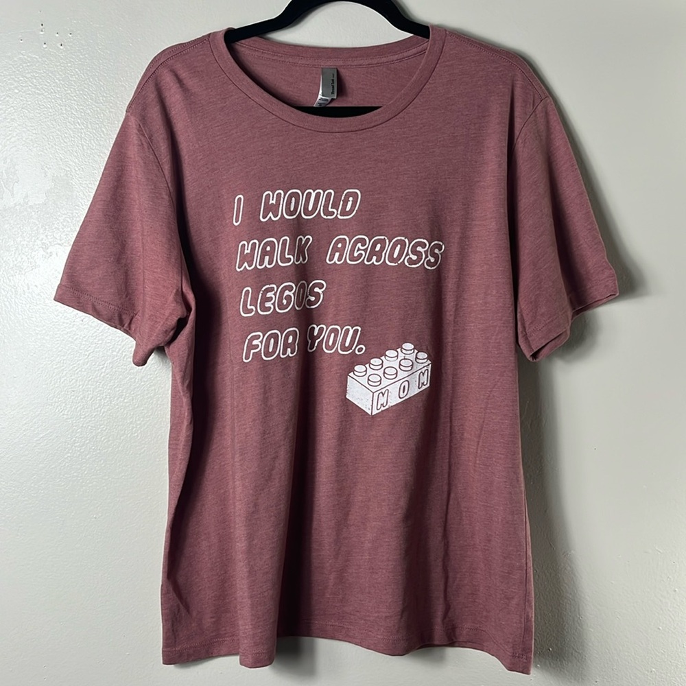 Thread Tank I will walk across Legos for you pink graphic Tee shirts men’s XL